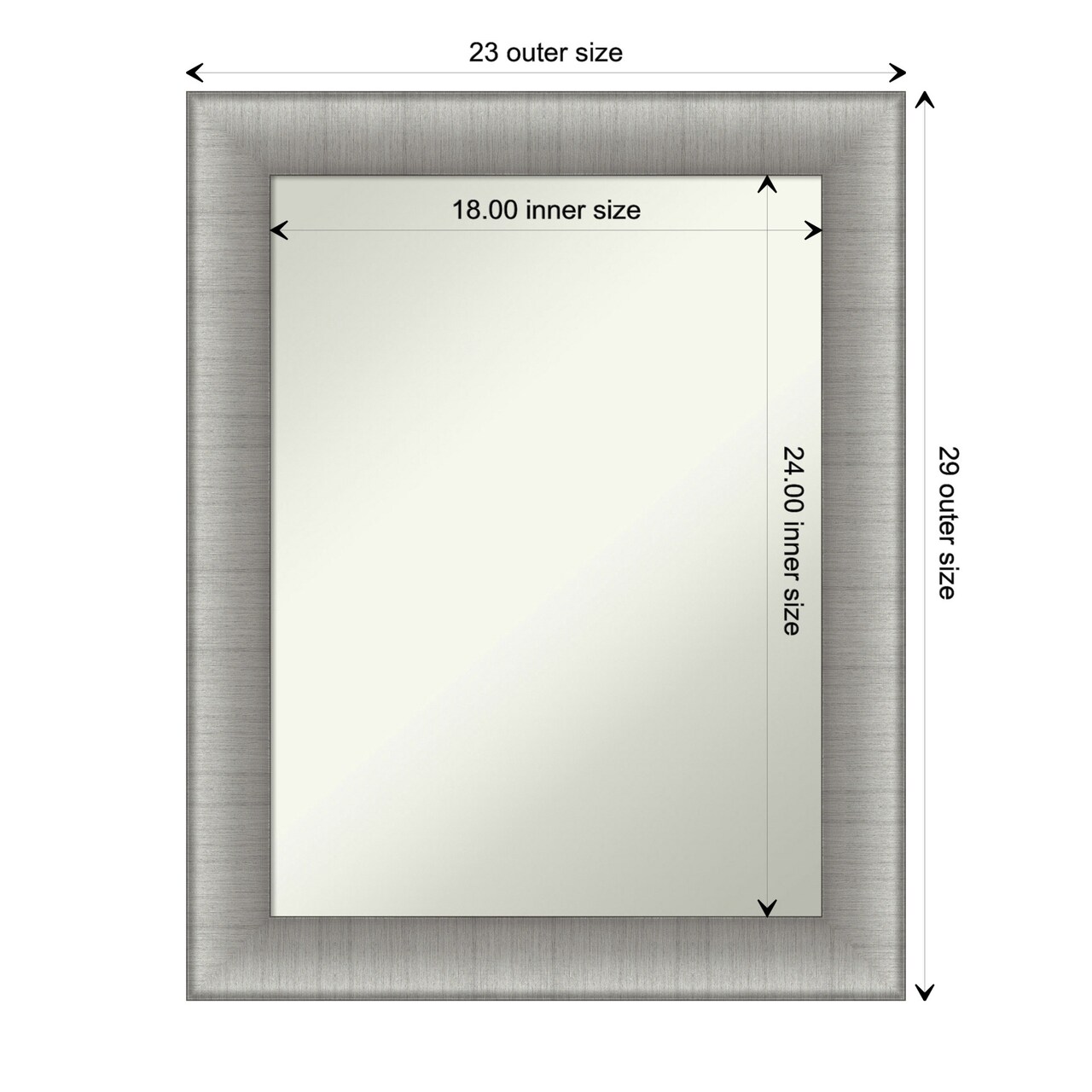 Amanti Art Non-Beveled Wall Mirror, Elegant Brushed Bronze Frame